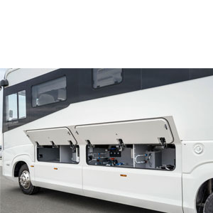 Notentriegelung für Seitenklappen im Reisemobil